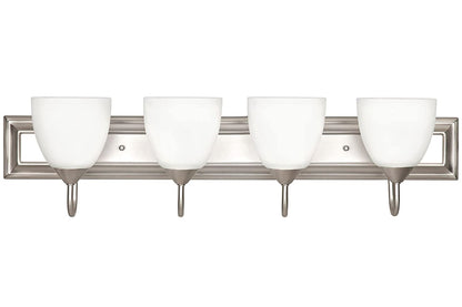 Sunset Lighting 4-Light Round Bath Vanity 13W Satin Nickel Finish GU-24 Twist On - F3634-53