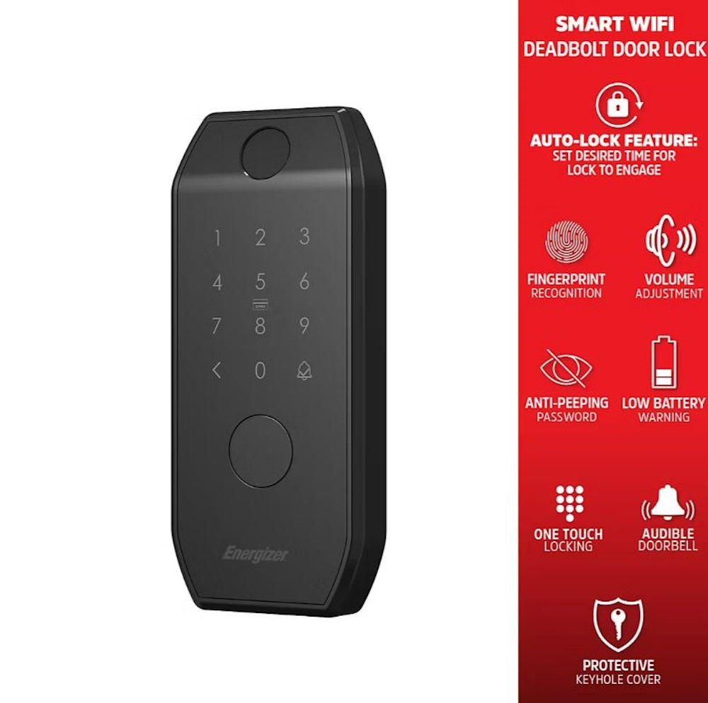 Energizer Connect Smart 5 in 1 Deadbolt Door Lock EDL6-1001-BLK