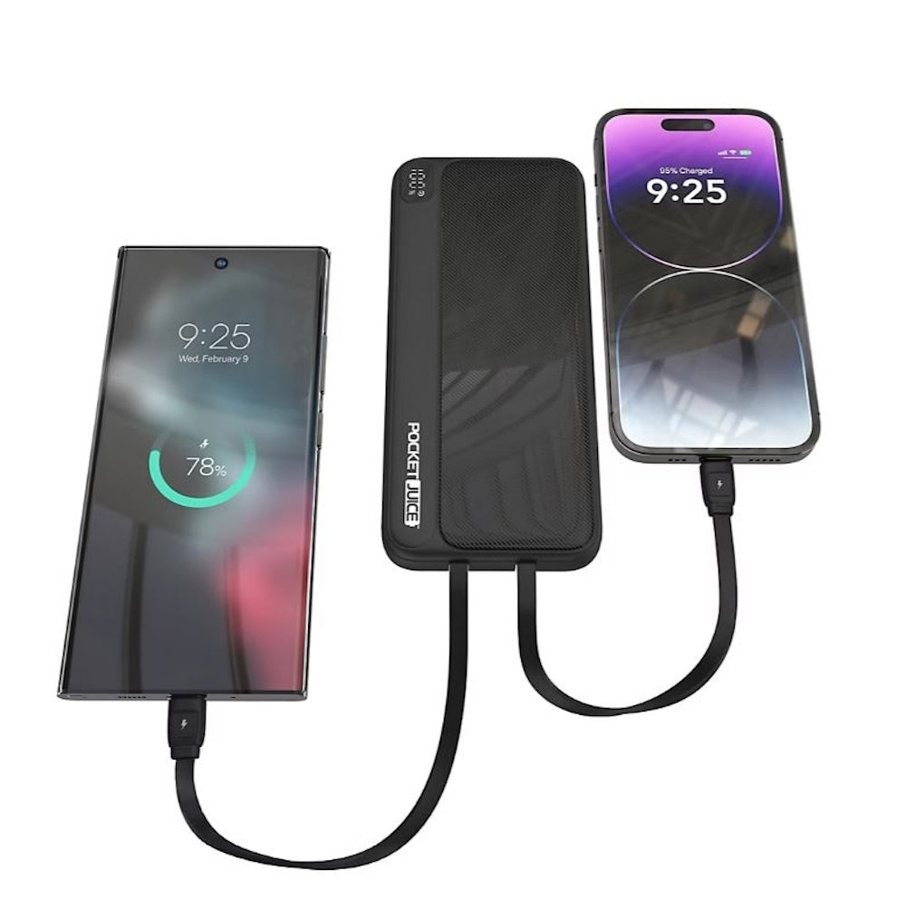 Pocket Juice 10,000mAh Endurance, LCD battery display, Light-ning and USB-C, super portable and travel-friendly - D30105BJ
