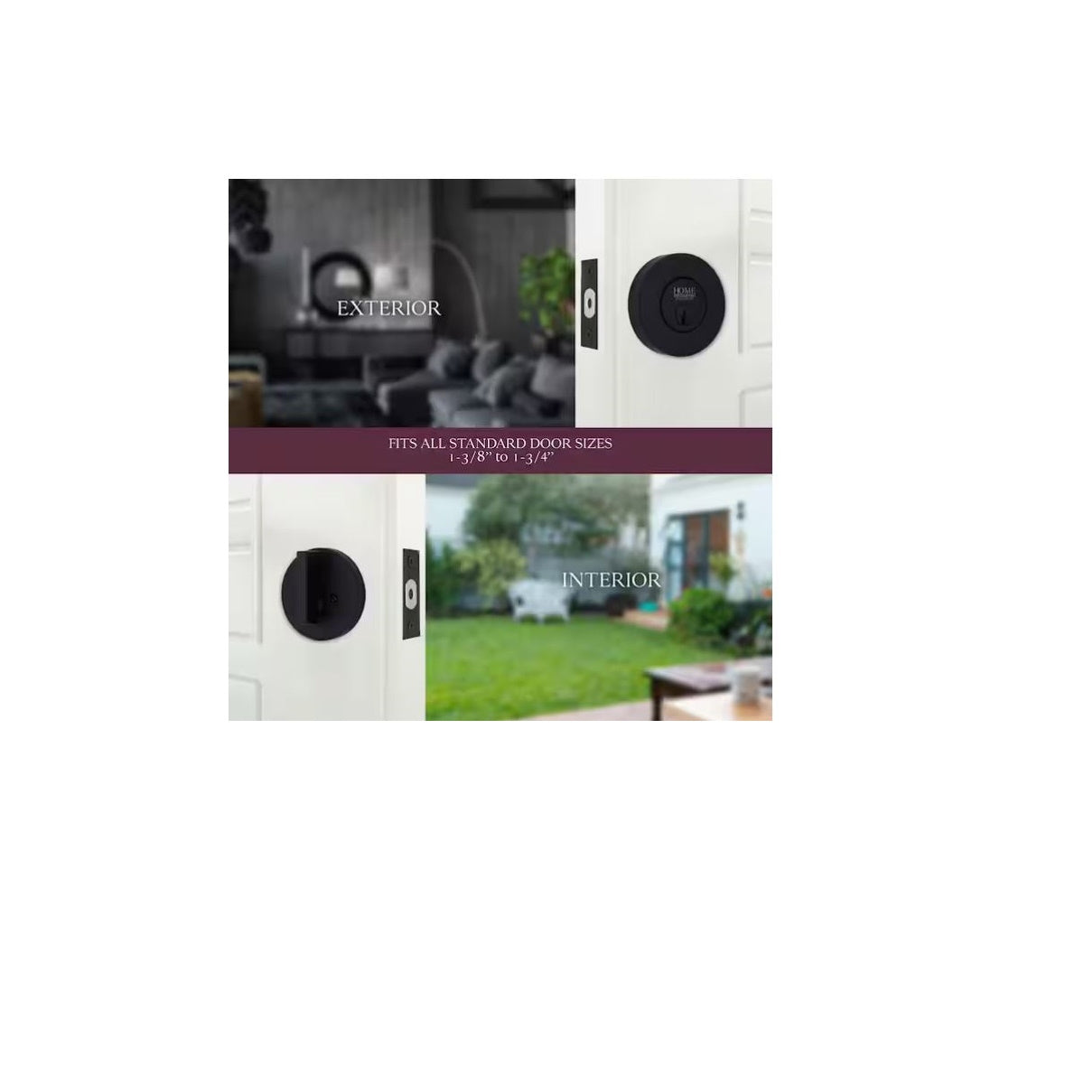 Round Matte Black Single Cylinder Deadbolt Featuring Dual Keyway DD1X91PXJ