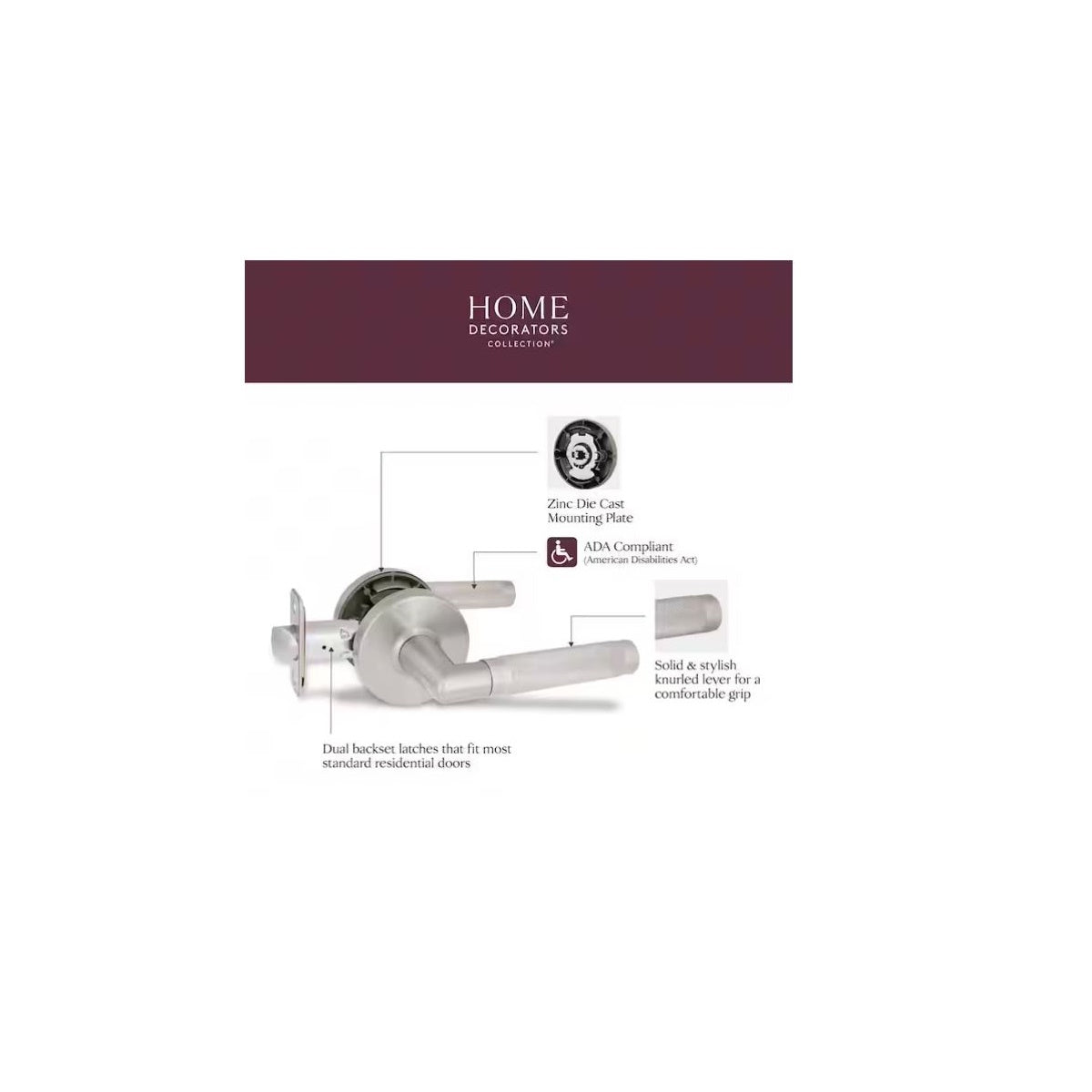 Woodcliff Satin Nickel Hall/Closet Passage Door Handle LH2X23SYXP