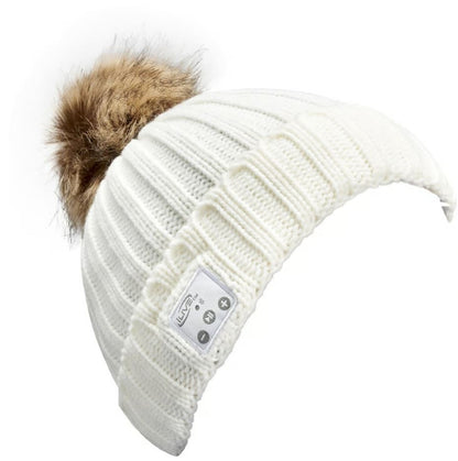 iLive Wireless Knit Cap with Pom-Pom and Built-in Speaker IAKB48CW