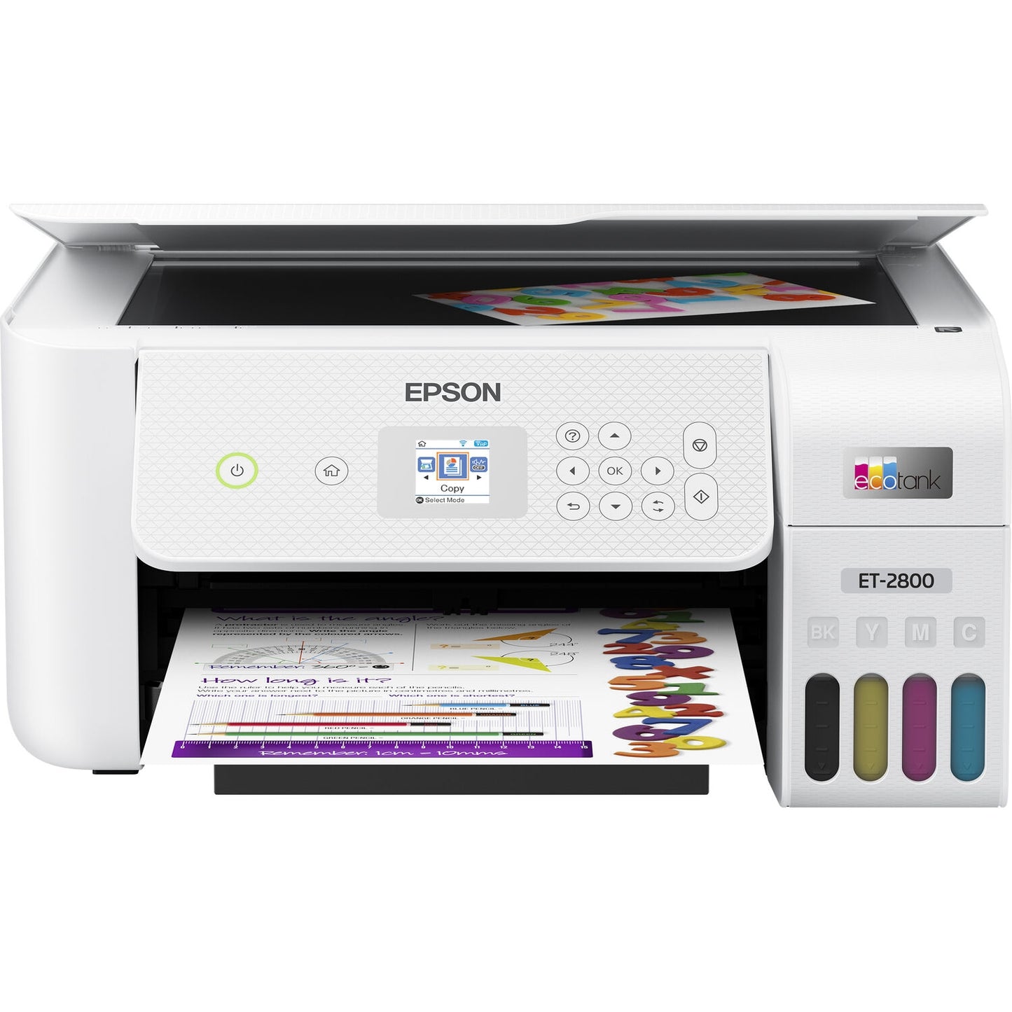 Epson EcoTank ET-2800 Wireless Color All-in-One Cartridge-Free Supertank Printer White C11CJ66202