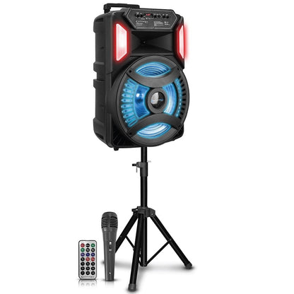 Technical Pro XP152PKG Rechargeable 15" Bluetooth LED Speaker Package with Tripod & Microphone