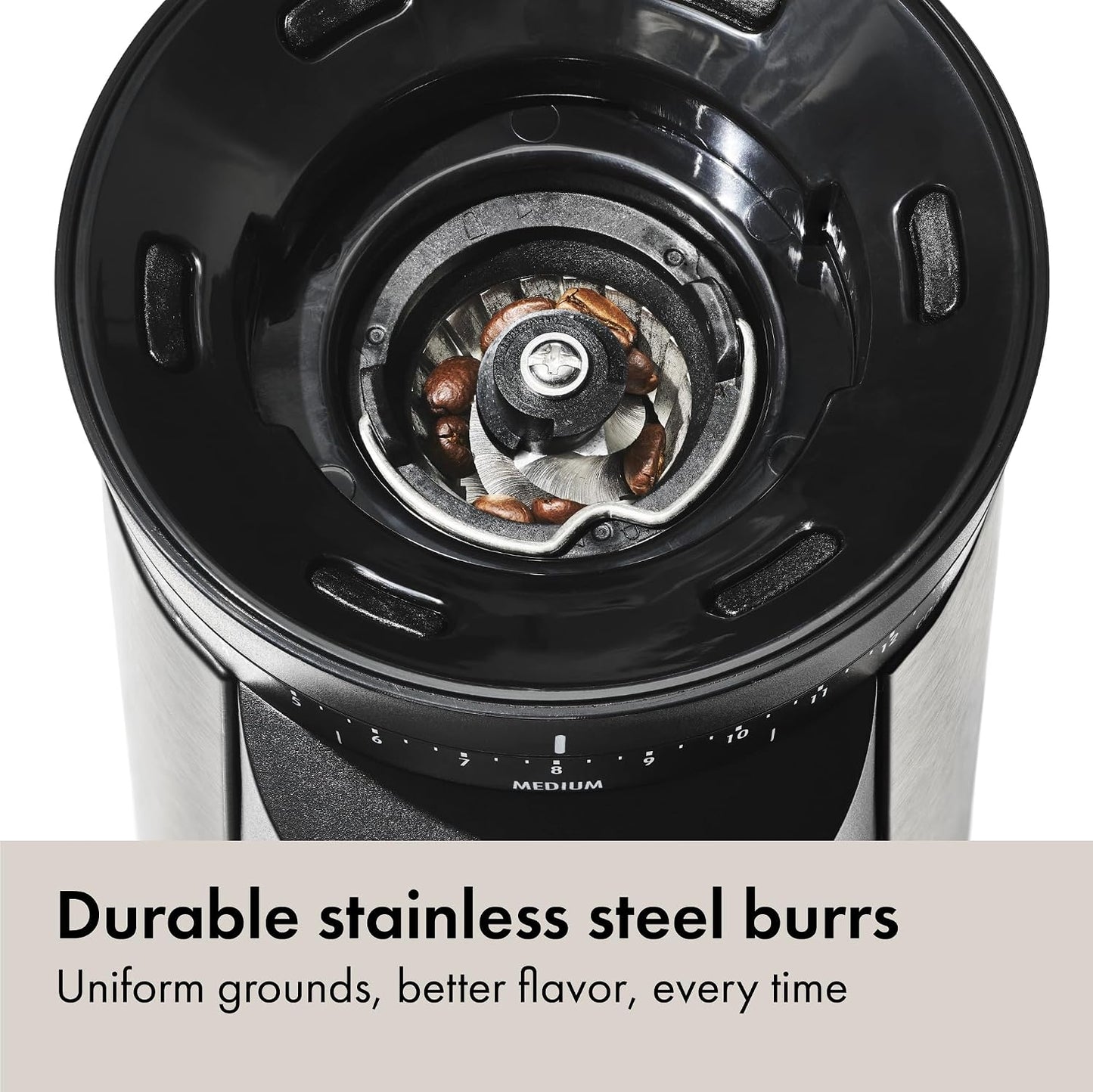 OXO 16 oz. Stainless Steel Conical Coffee Grinder with Adjustable Settings
