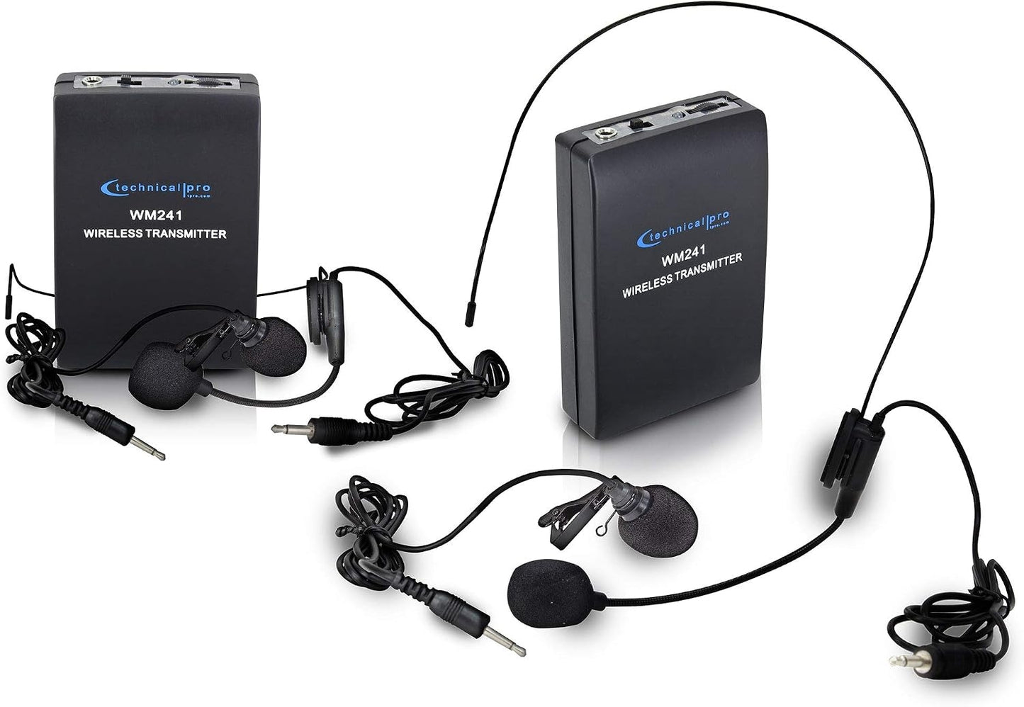 Technical Pro WM241 Dual Signal VHF Wireless Dynamic Headset Microphone System – 2 Microphones