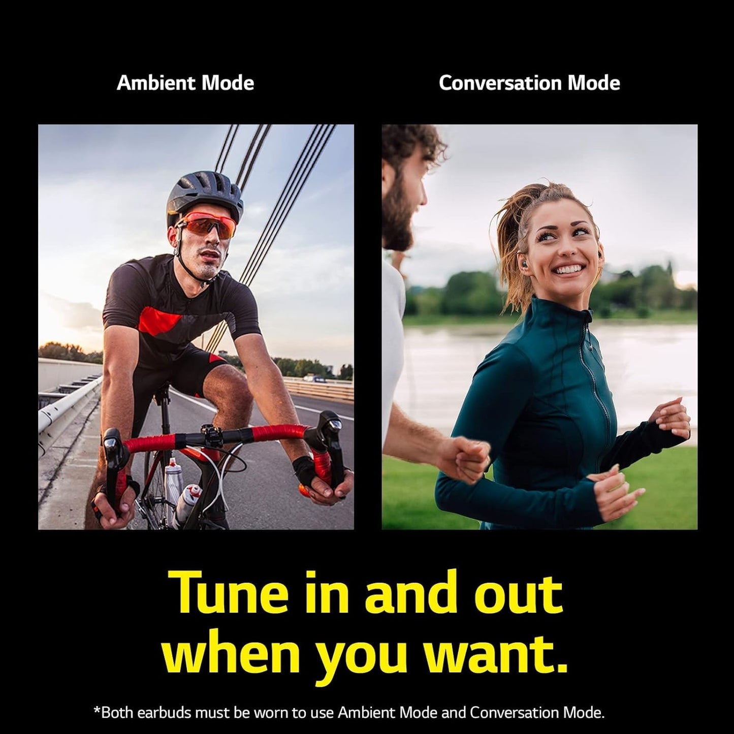 LG TONE Free Fit TF8Q True Wireless Noise Cancelling In-Ear Earbuds - Black
