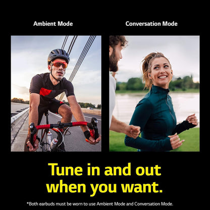 LG TONE Free Fit TF8Q True Wireless Noise Cancelling In-Ear Earbuds - Black