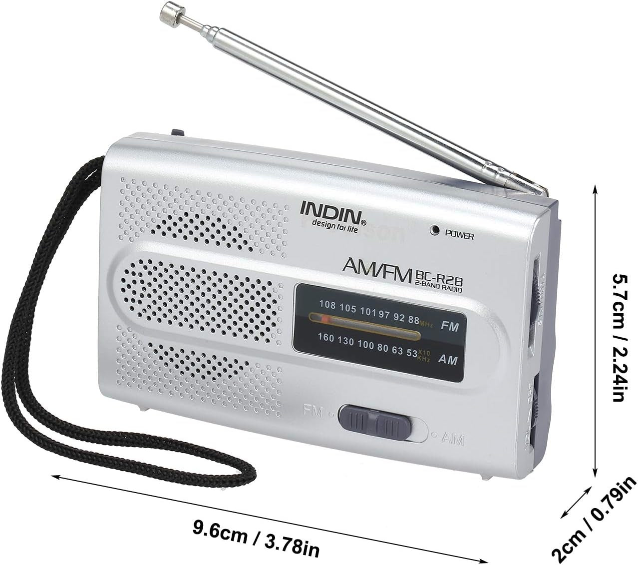 INDIN BC-R28 AM/FM Portable Pocket Radio – Mini Speaker