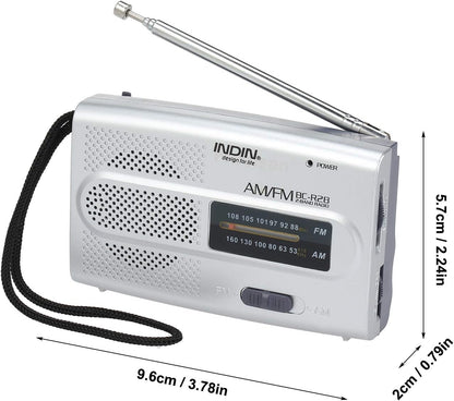 INDIN BC-R28 AM/FM Portable Pocket Radio – Mini Speaker