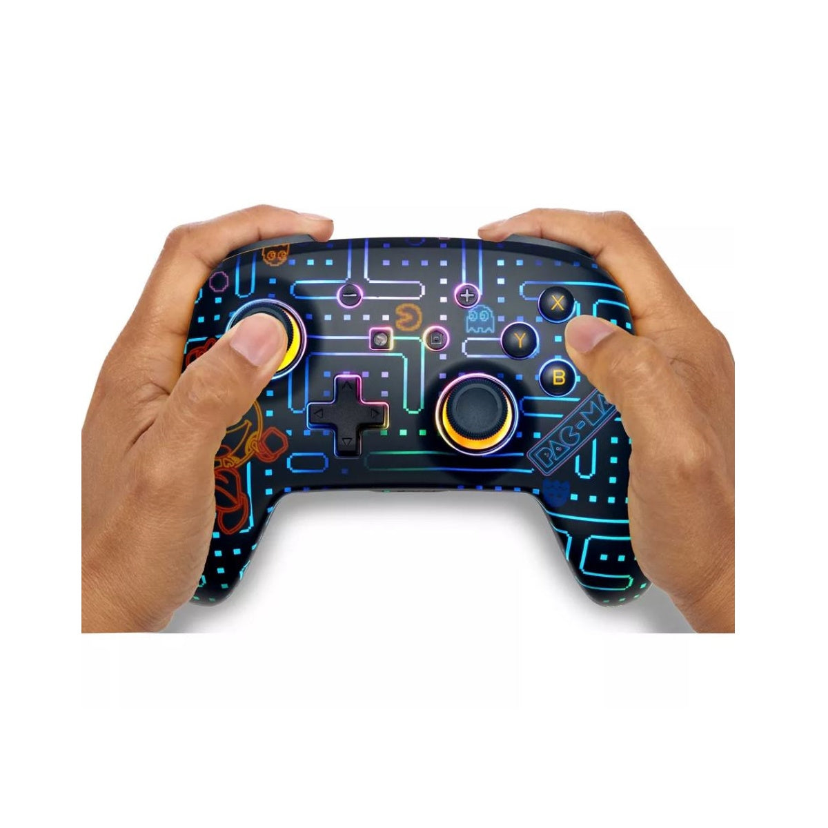PowerA PAC-MAN Neon Arcade Enhanced Wireless Controller with Lumectra - Nintendo Switch: Compatible with Switch OLED & Lite
