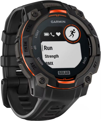 Garmin - Instinct 3 Solar GPS Smartwatch 45 mm Fiber-reinforced Polymer - Black with Black Band 010-02934-00