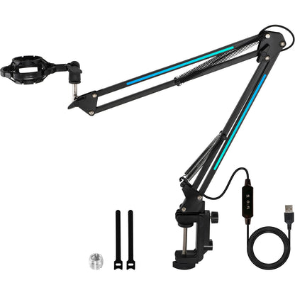 Technical Pro MKL2 Microphone Suspension Boom Arm Stand with LED Lighting
