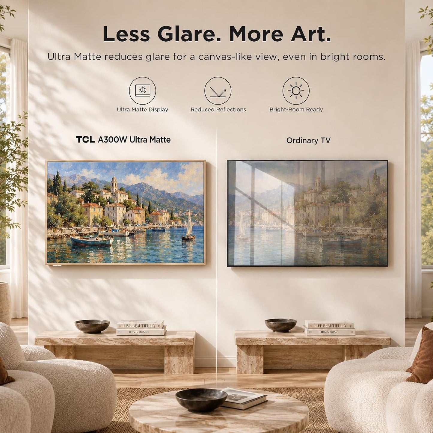 TCL - 75" Class A300W NXTVISION Series 4K QLED Art TV with Magnetic Frame 75A303W