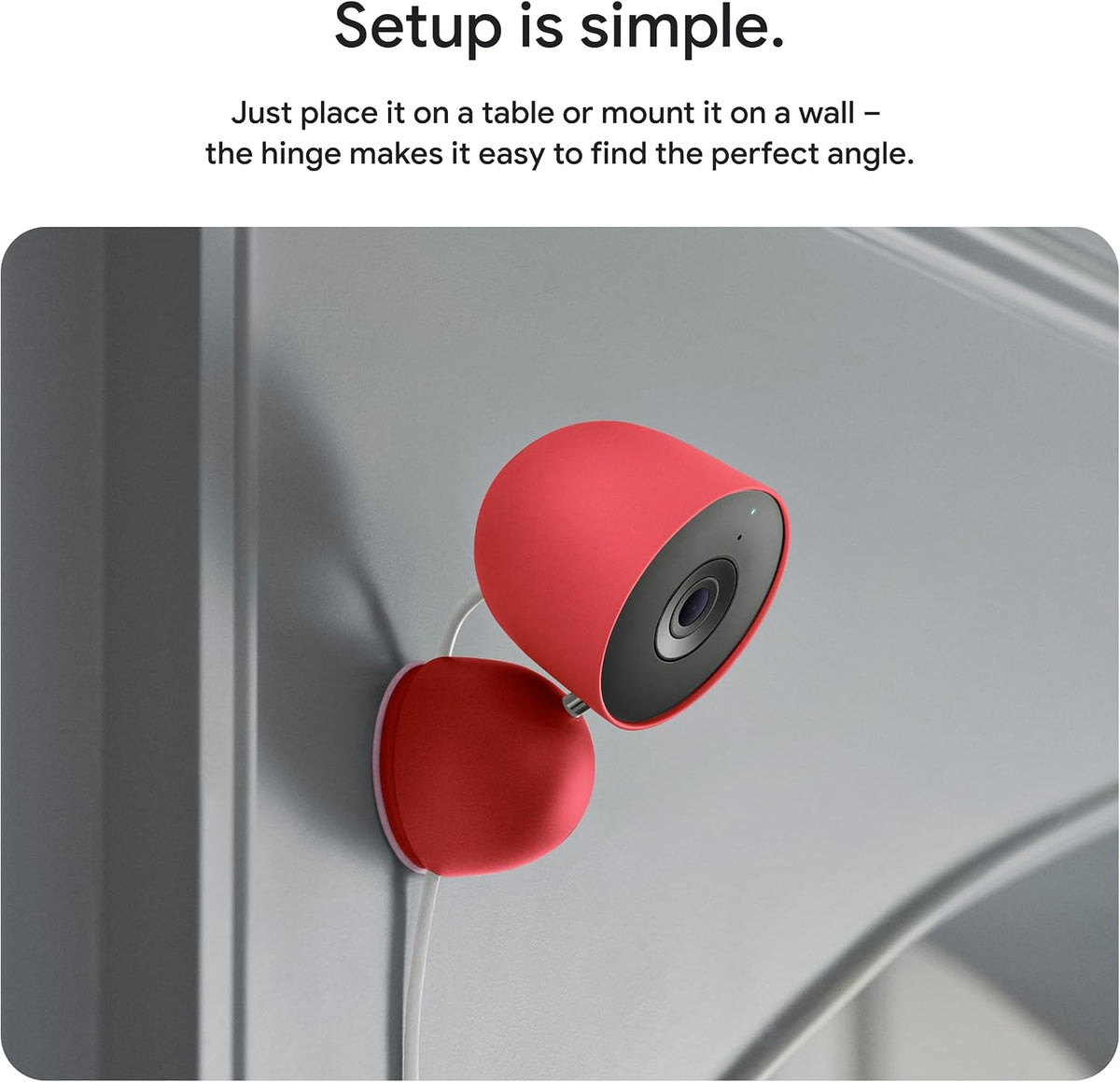 Google Nest Indoor Smart Security Camera (Wired, 3rd Gen) - Snow GA09973-US