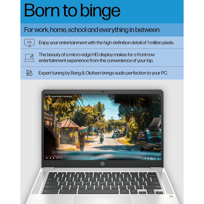 HP 14A-NA0226NR Chromebook 14 Laptop, Intel Celeron N4120, 4 GB RAM, 64 GB eMMC, 14" HD Display, Chrome OS