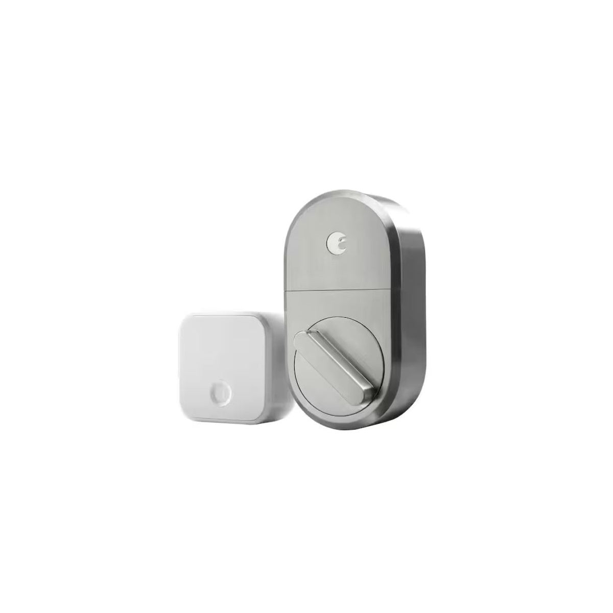 AUGUST Smart Lock Silver Single Cylinder Deadbolt with Connect Wi-Fi Bridge AUG-SL04-C03