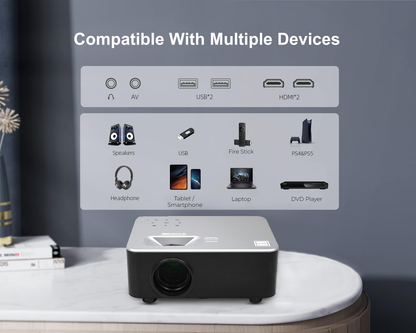 RCA Smart Projector 720p w/ Roku Stick & 100" Stand Screen RPJ133