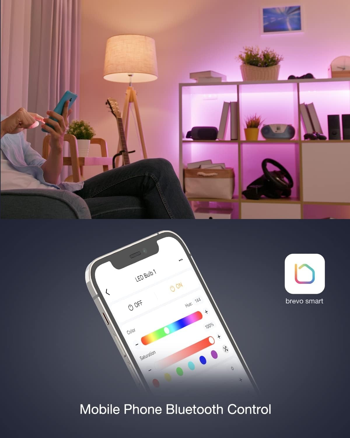 Brevo Bluetooth Mesh Smart LED Strip Light - 5m/ 16.4ft, 3000k to 6500k Tunable White, App-Enabled, Music Sync -  JDW6CR36W