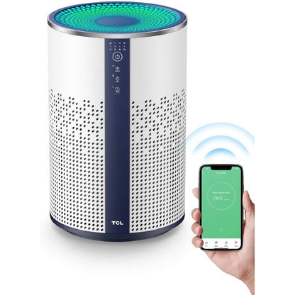 TCL Breeva A1W Smart Air Purifier for Home Room Bedroom, Smart WiFi Alexa Control, True H13 HEPA Air Filter Remove 99.97% Smoke Odor Pet Dander Dust Pollen Mold Air Cleaner Metal Design with Night Light A1W15W