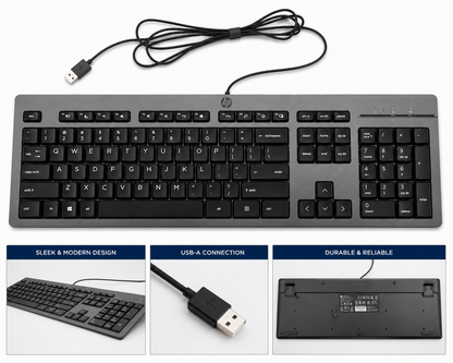 HP 125 Wired Keyboard QWERTY Black for PC Laptop N51146-001