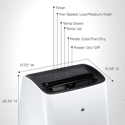 TCL Smart Series Portable Air Conditioner 10,000 BTU 350 sq ft White 10P94C