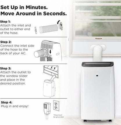 TCL Smart Series Portable Air Conditioner 10,000 BTU 350 sq ft White 10P94C