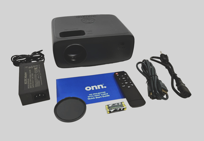 Onn 1080p LCD Home Theater Projector, 32" - 210" image size, Streaming Ready