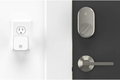 August Smart Lock Silver Single Cylinder Deadbolt w/ Connect Wi-Fi Bridge AUG-SL04-C03-N04