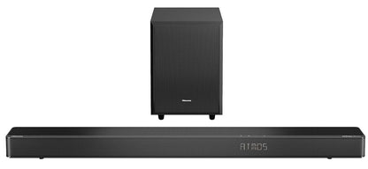 Hisense Soundbar Speaker Black AX3125H 3.1.2 Channels 360 W, Subwoofer, AC power cords, Optical cable, HDMI Cable, Remote control, Hardware screw kit, and User guide.