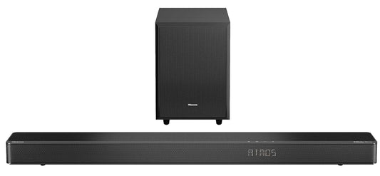 Hisense Soundbar Speaker Black AX3125H 3.1.2 Channels 360 W, Subwoofer, AC power cords, Optical cable, HDMI Cable, Remote control, Hardware screw kit, and User guide.