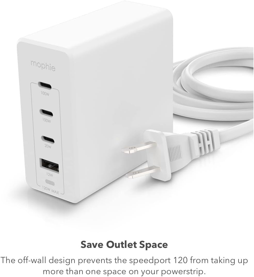 Mophie 3 Pc. Speedport 120 Travel Charging Bundle White CHG-WALL-PD-HUB-120W