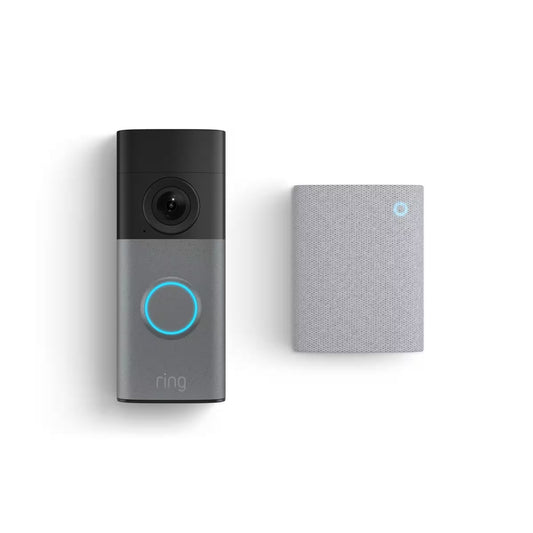 Ring - Wired Doorbell 2K (newest model), Speckled Gray + Chime - Speckled Grey & White B0GH2ZDWFJ