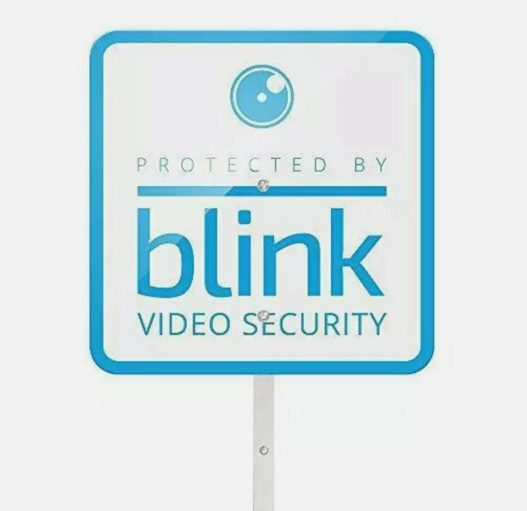 Blink 2pk Outdoor Cameras with Pan-Tilt Indoor Camera, Sync Module and Yard Sign