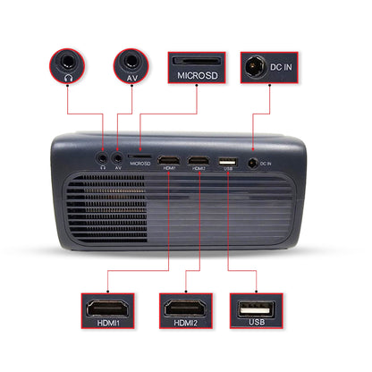 Onn HD 1080p LCD Home Theater Projector Streaming Ready, 32" - 210" image size