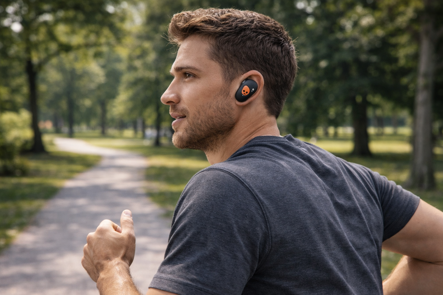 Skullcandy Sesh ANC Noise-Canceling True Wireless Earbuds Black and Orange S2SAW-S749