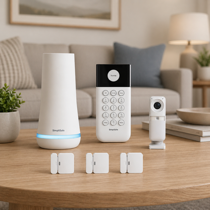 SimpliSafe 6-Pc. Home Security System, Smash-safe Keypad, Smart home compatible - KT061-01RUS