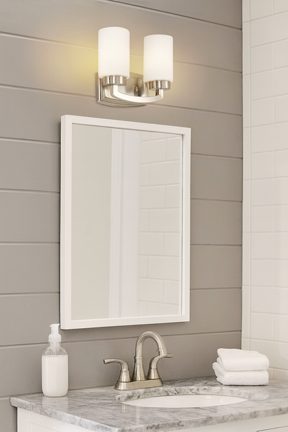 Sunset Lighting 2 Lt 100W Mb Hadley Vanity Satin Nickel F22012-80