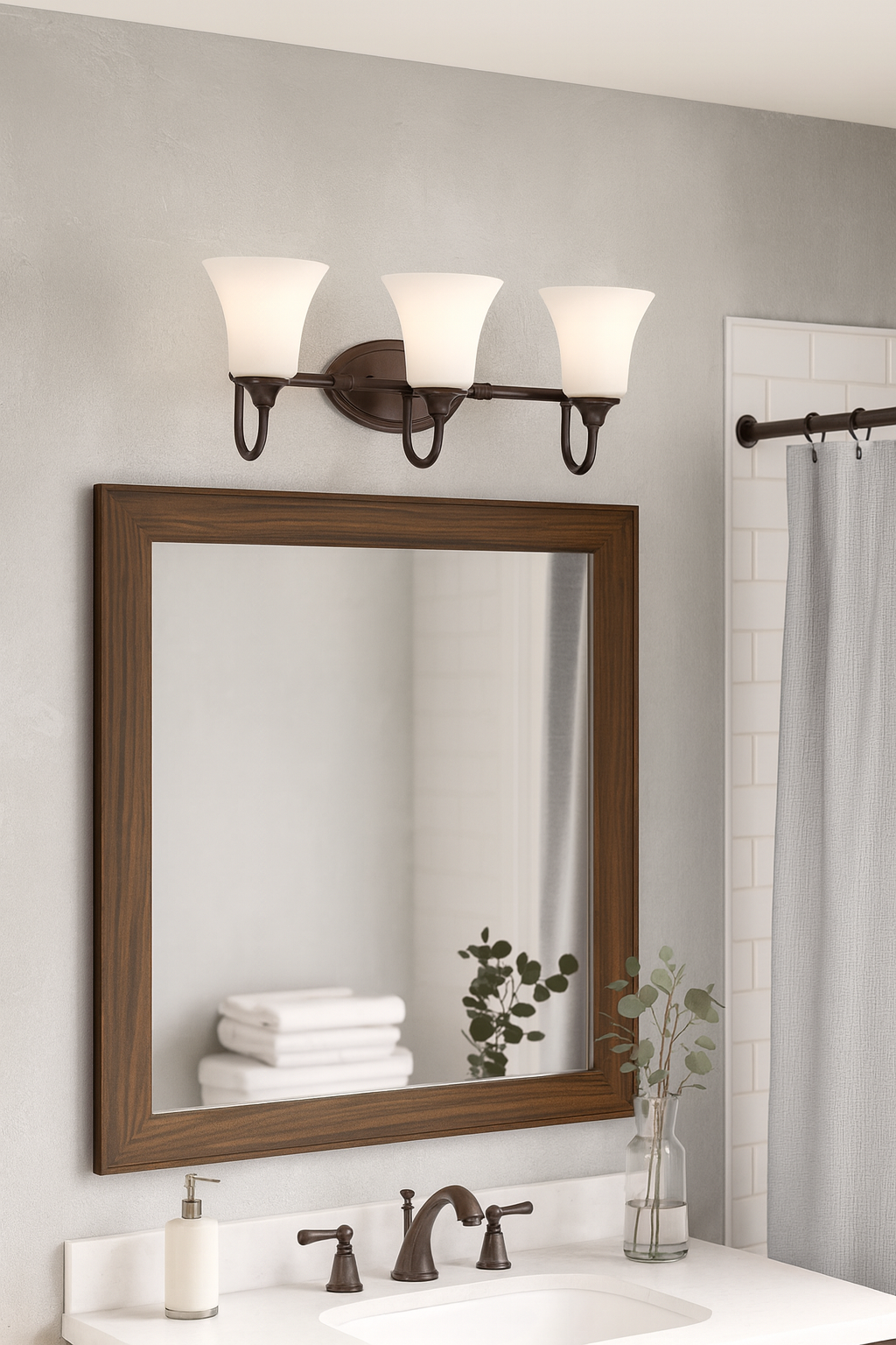 LUMINANCE F18043-64 Vanity Darby 3-Lights 100W Provincial Bronze