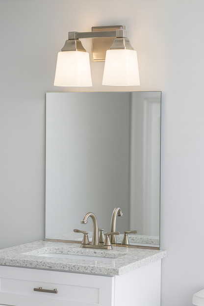 Sunset Lighting LED 2-Light Vanity 8W 3000K 1040Lm Non-Dim Bright Satin Nickel F6102-80
