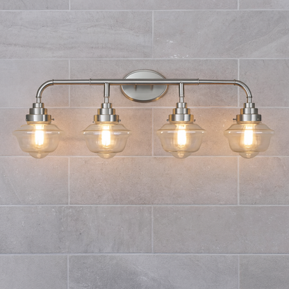 Sunset Lighting 4-Light Vanity, 60W Bright Satin Nickel - F13004-80