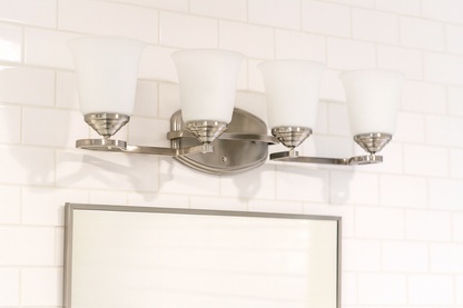 Marston Four Light Vanity in Bright Satin Nickel F16014-80