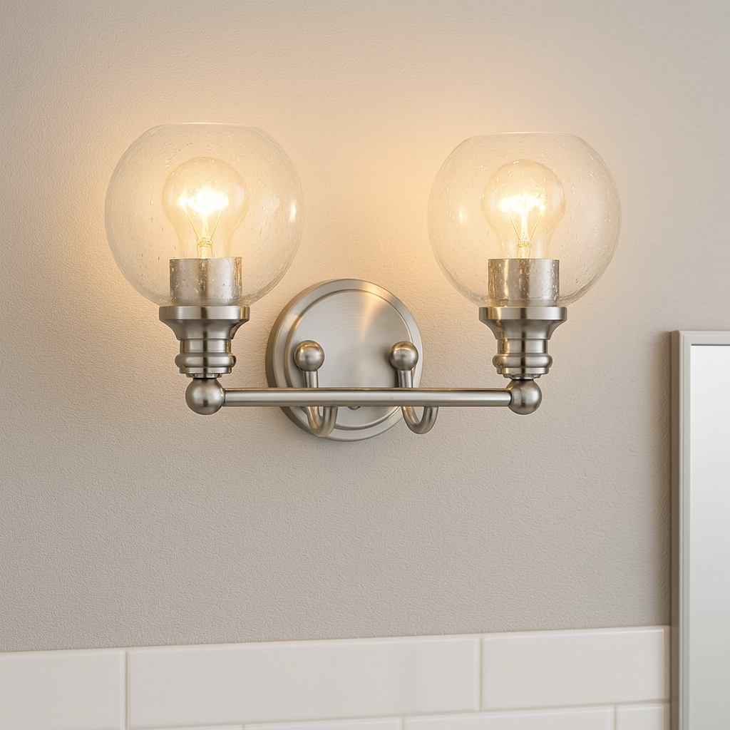 Sunset Lighting Oriana 2-Light MB Vanity with Clear Seeded Glass F29012-80