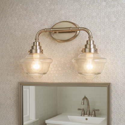 Sunset Lighting ECLAT 2-Light Vanity, 60W Bright Satin Nickel - F13002-80