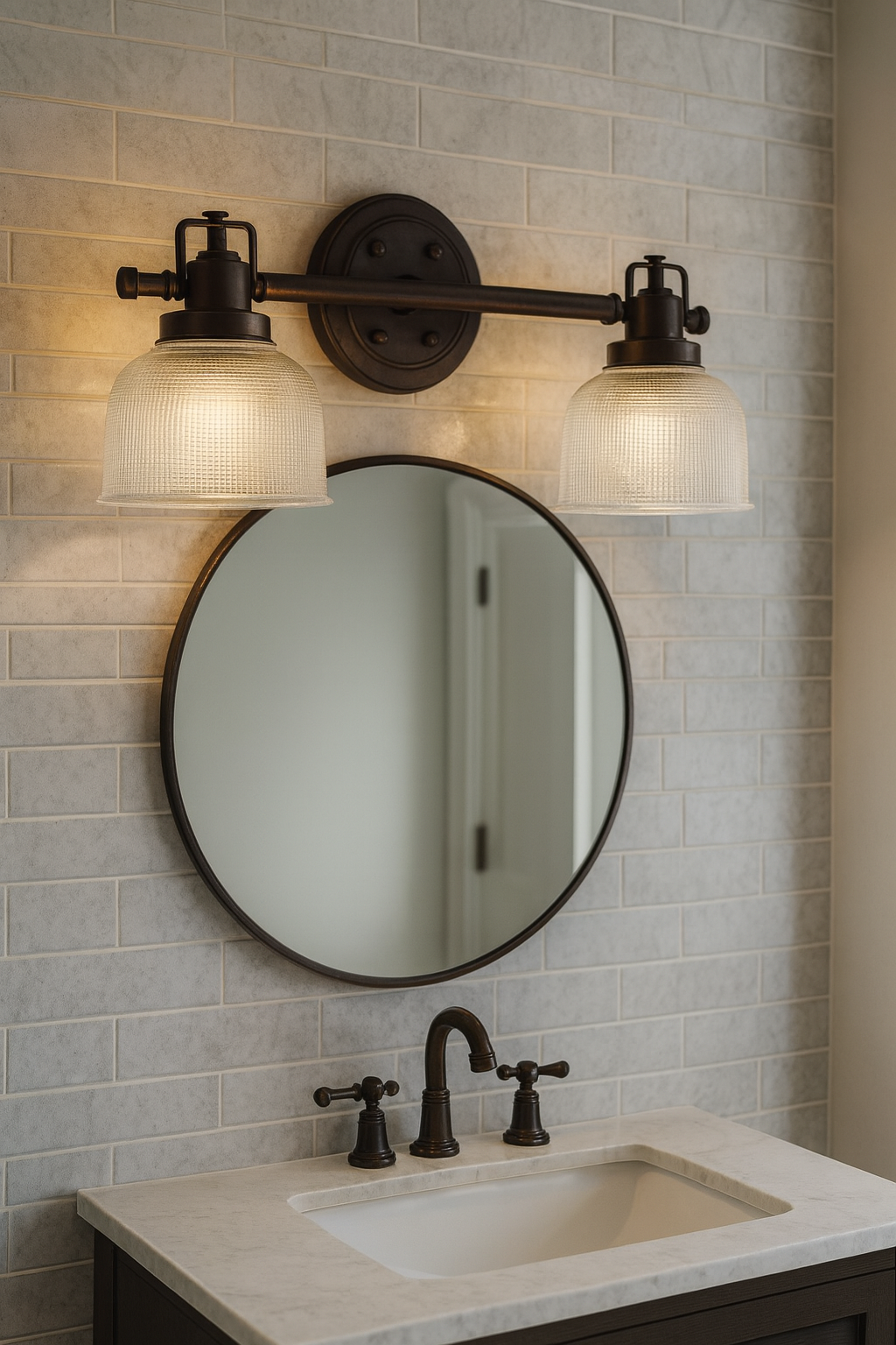 Sunset Lighting 2-Light 100W Mb Wren Vanity Provincial Bronze F3192-64