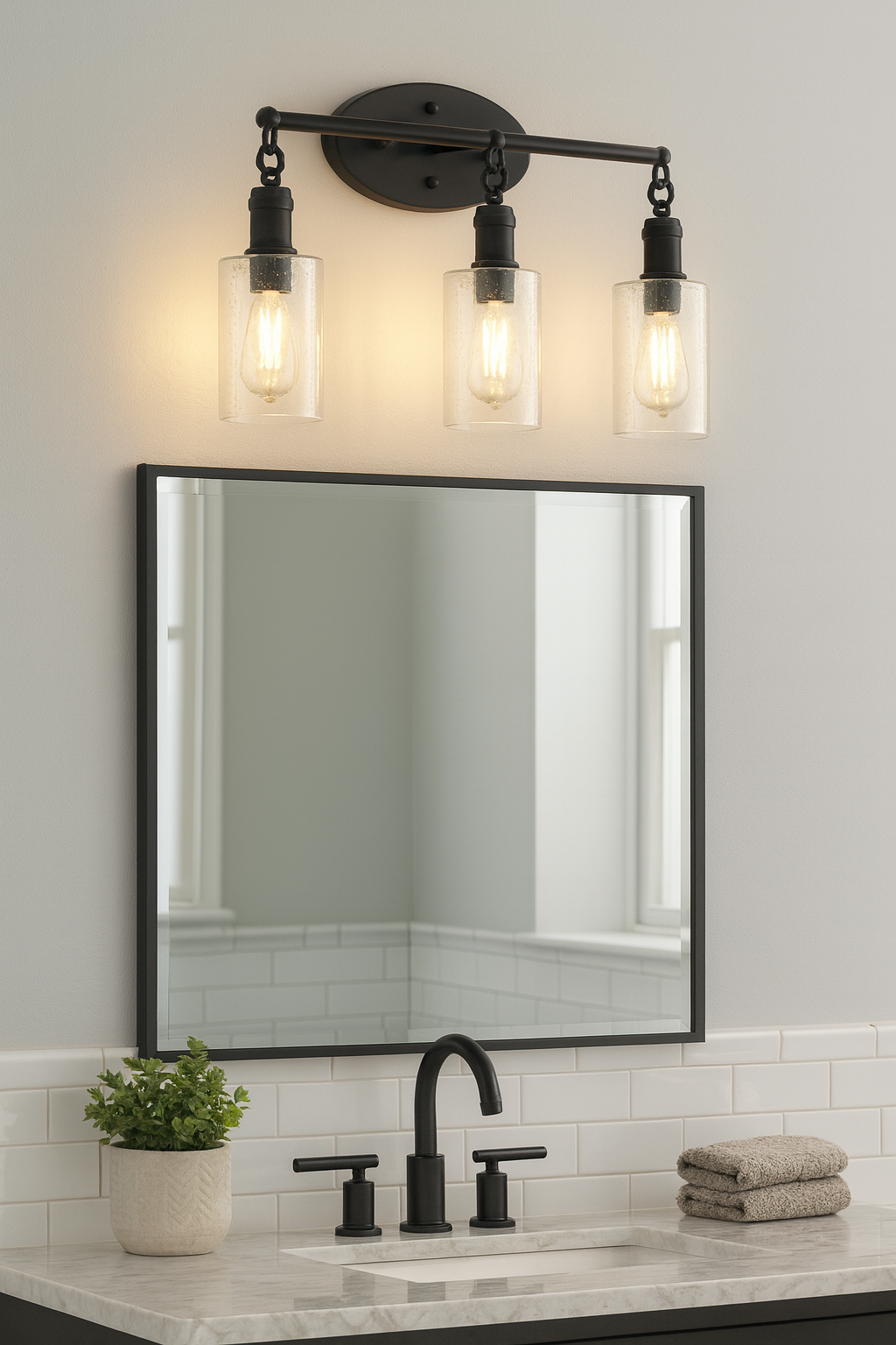 Sunset Lighting 3-Light 100W Sunset Vanity, Black -  F6873-31