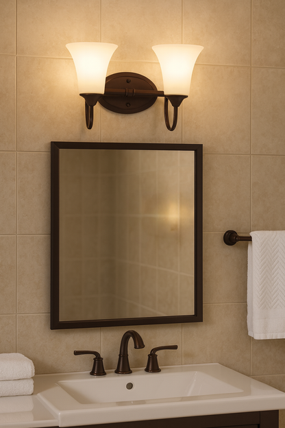 Sunset Lighting 2-Light 100W MB Darby Vanity Provincial Bronze F18042-64