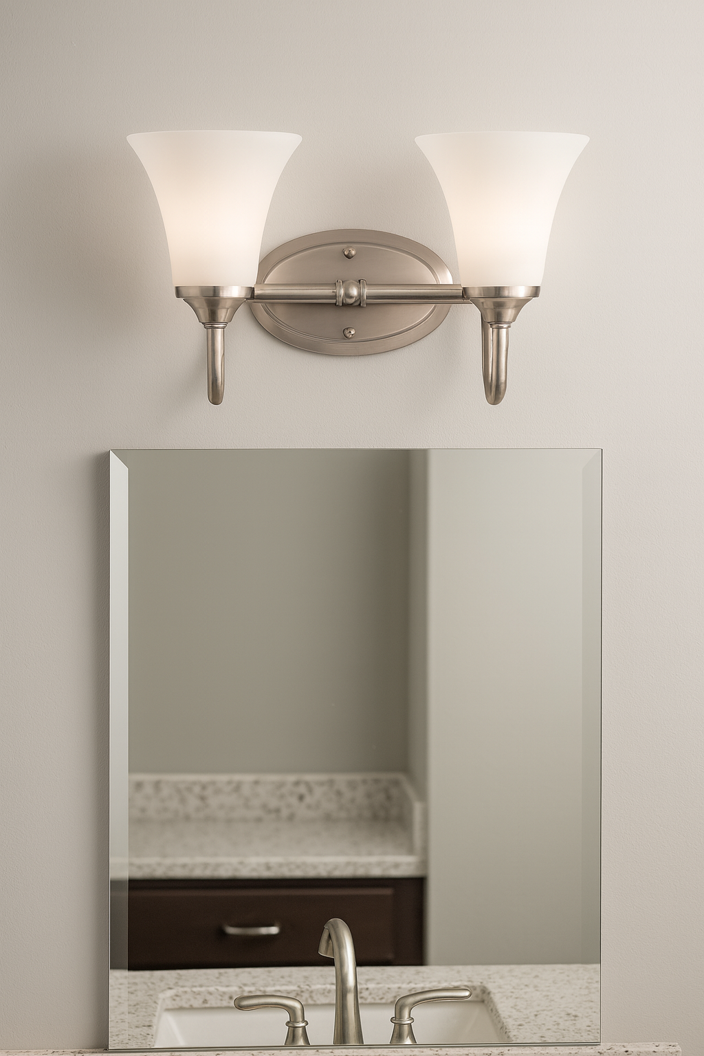 Sunset Lighting 2-Light Darby Vanity 100W MB Satin Nickel F18042-80
