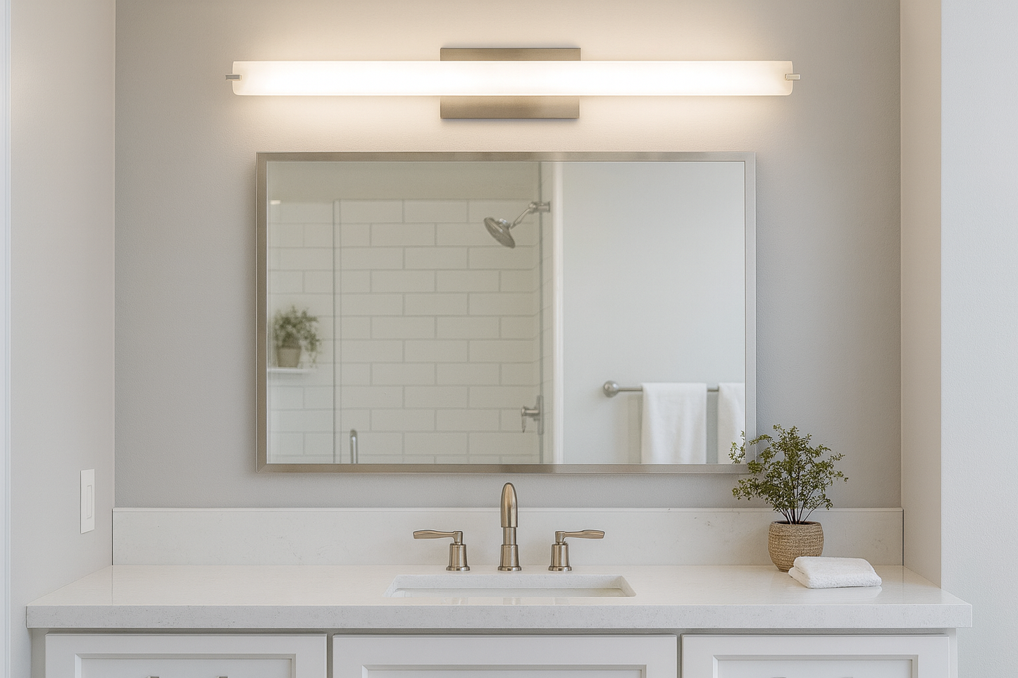 Sunset Lighting 37.25" Vanity 30W 3000K 2200LM Bright Satin Nickel - F8736-80