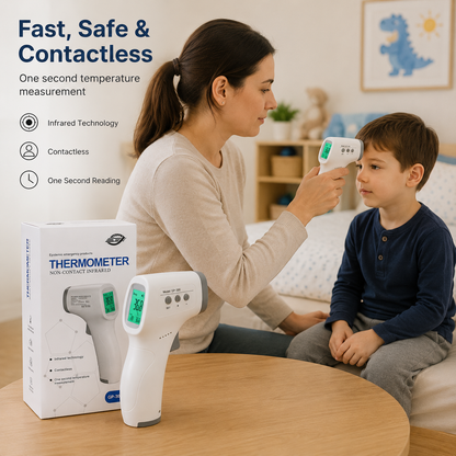 Xiande GP-300 Non Contact Infrared Thermometer, Switchable between Celsius (°C) and Fahrenheit (°F), Fever alarm with color temperature indication
